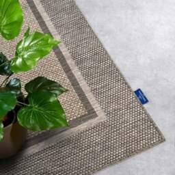 Rackhams Natural Brown Bordered Rug - Indoor & Outdoor - 190X290 cm - thumbnail 5