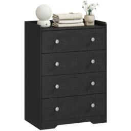 Rackhams 4 Drawer Chest of Drawers, Storage Cabinet - White Wood Effect - thumbnail 3