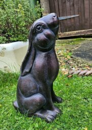 Rackhams Stargazing Hare Garden Sculpture Cast Iron Ornament - Cast Iron - Bronze - Sculpture - thumbnail 3