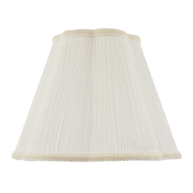 Rackhams White Victorian Pleated Faux Silk Lamp Shade with Embroidered Trims - image 1