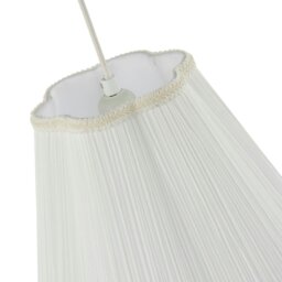 Rackhams White Victorian Pleated Faux Silk Lamp Shade with Embroidered Trims - thumbnail 3