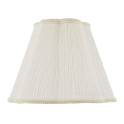 Rackhams White Victorian Pleated Faux Silk Lamp Shade with Embroidered Trims - thumbnail 1