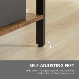 Rackhams Industrial Storage Shelf Bookcase Closet Floor Standing Display Rack - Rustic Brown - thumbnail 6