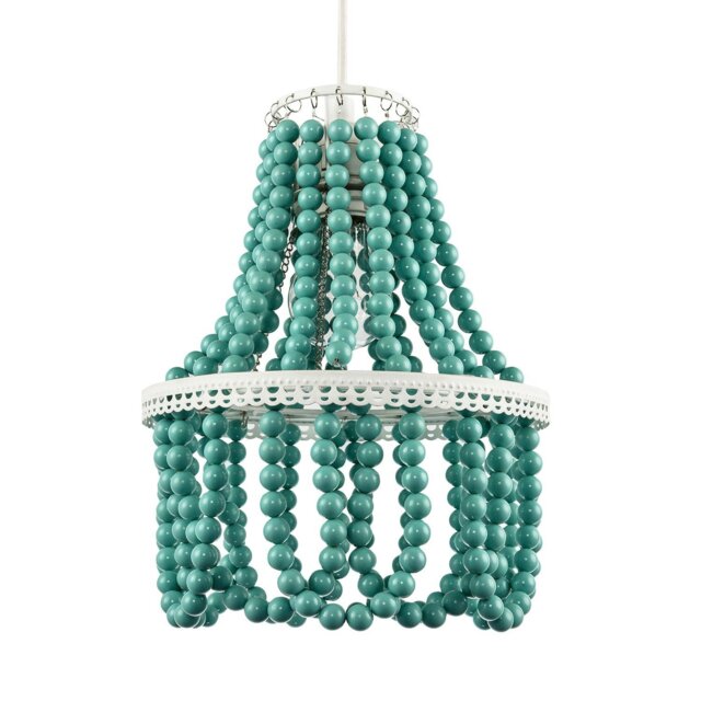 Rackhams Shabby Chic Ornate Chandelier Pendant Shade with Round Duck Egg Pearls - image 1