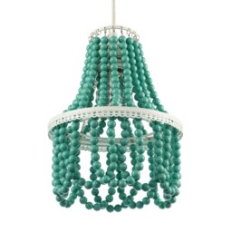 Rackhams Shabby Chic Ornate Chandelier Pendant Shade with Round Duck Egg Pearls - thumbnail 4