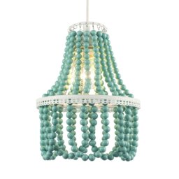 Rackhams Shabby Chic Ornate Chandelier Pendant Shade with Round Duck Egg Pearls - thumbnail 2