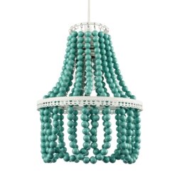 Rackhams Shabby Chic Ornate Chandelier Pendant Shade with Round Duck Egg Pearls