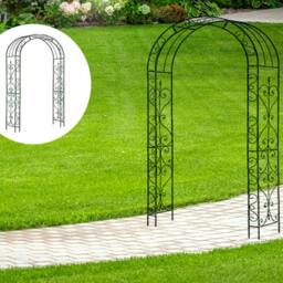 Rackhams Metal Garden Patio Loire Arch Rose Arbour Archway Climbing Plant Trellis Black - thumbnail 2