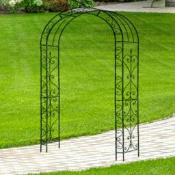 Rackhams Metal Garden Patio Loire Arch Rose Arbour Archway Climbing Plant Trellis Black - thumbnail 3