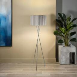Rackhams Sabella Tripod Floor Lamp Satin Nickel - thumbnail 1