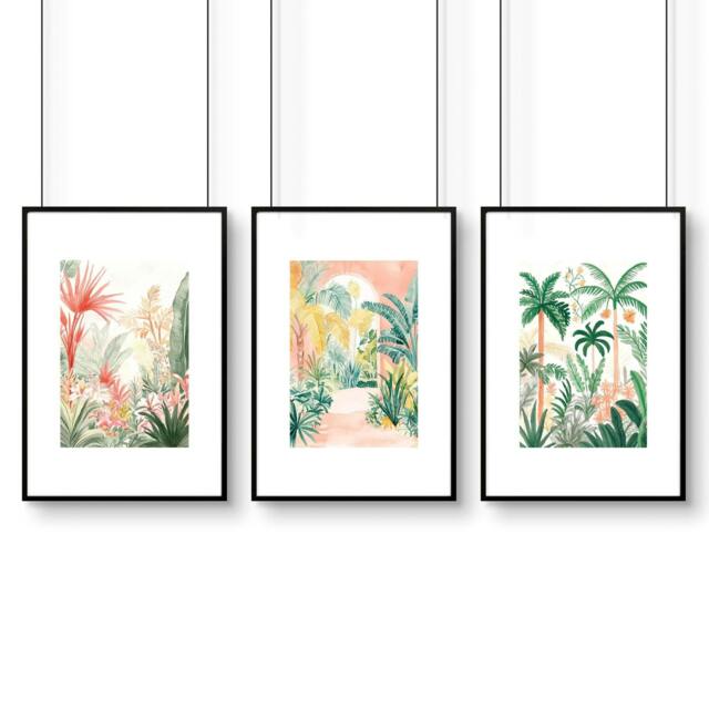 Rackhams Large Canvas Wall Art For Living Room - Set of 3 Beach Decor Wall art Prints - A3 11.69 x 16.54 in / 29.7 x 42 cm - Satin Photo paper 280 gsm - Black Frame - image 1