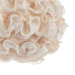 Rackhams Modern White and Taupe Ribbon Velvet Fabric Round Pendant Light Shade - thumbnail 4