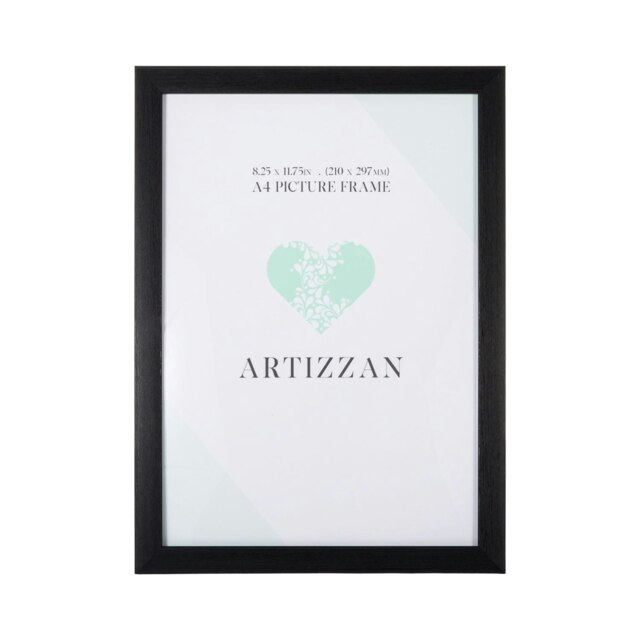 Rackhams Modern and Chic Black Veneer Wood Effect A4 Certificate Frame for Wall or Table - image 1