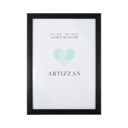 Rackhams Modern and Chic Black Veneer Wood Effect A4 Certificate Frame for Wall or Table