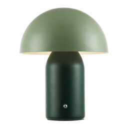 Rackhams Modern Rechargeable Mushroom Table Lamp in Forest and Olive Green - Touch Dimmer - thumbnail 2