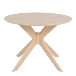Rackhams I_Duncan Round Dining Table in White Oak Included 4 Cassandra Dining Chair with Armrest in White Oak - Brown - No - White - thumbnail 3