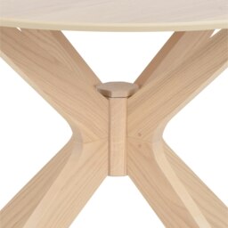 Rackhams I_Duncan Round Dining Table in White Oak Included 4 Cassandra Dining Chair with Armrest in White Oak - Brown - No - White - thumbnail 5