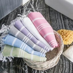 Rackhams Trendy Cotton Hammam Hand Towel - Turquoise - thumbnail 2