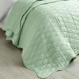 Rackhams Scallop Waves Quilted Bedspread Green - 240 x 260 cm - Green - thumbnail 1