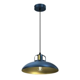 Rackhams Felix Blue Pendant Lamp 1XE27 The Hand Made High Quality Fittings 29CM Shades Rugged Industrial Look - thumbnail 5