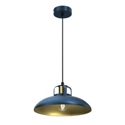 Rackhams Felix Blue Pendant Lamp 1XE27 The Hand Made High Quality Fittings 29CM Shades Rugged Industrial Look - thumbnail 3