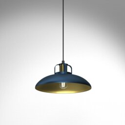 Rackhams Felix Blue Pendant Lamp 1XE27 The Hand Made High Quality Fittings 29CM Shades Rugged Industrial Look - thumbnail 2