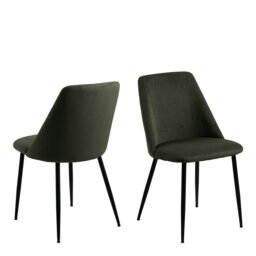 Rackhams Ines Dining Chair in Olive Green Set of 4 - 1