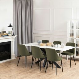 Rackhams Ines Dining Chair in Olive Green Set of 4 - 1 - thumbnail 4