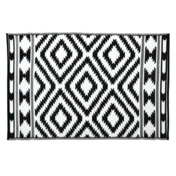 Rackhams Lightweight Reversible Plastic Woven Outdoor Rug, 133x190cm, Aztec - thumbnail 2