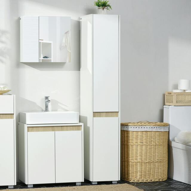 Rackhams 5-Tier Modern Tall Bathroom Cabinet with Adjustable Shelves White - image 1