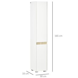 Rackhams 5-Tier Modern Tall Bathroom Cabinet with Adjustable Shelves White - thumbnail 6