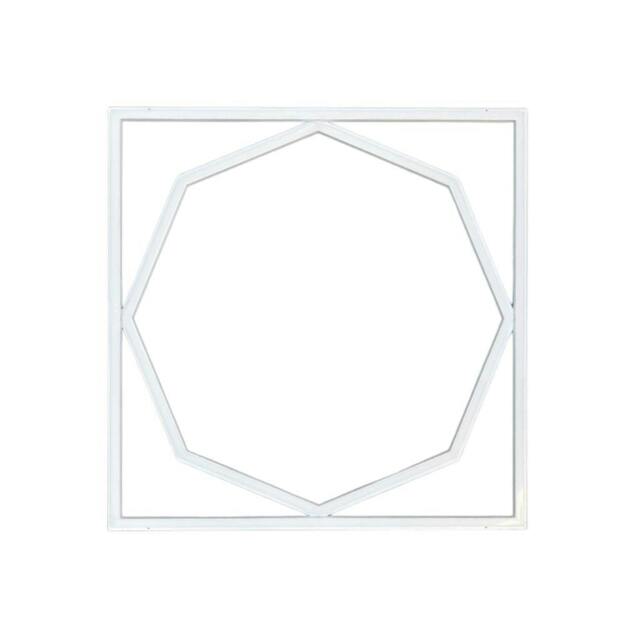 Rackhams 60x60cm LED Frame Panel Light with Hexagon Inner Lights, 40W, Cool White - Pack of 6 - 6500K - image 1