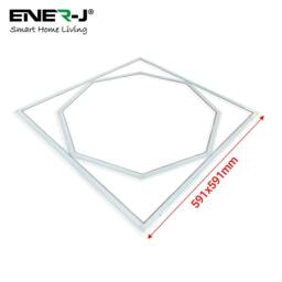 Rackhams 60x60cm LED Frame Panel Light with Hexagon Inner Lights, 40W, Cool White - Pack of 6 - 6500K - thumbnail 5