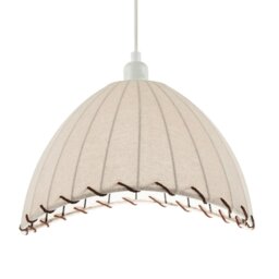 Rackhams Natural Linen Oatmeal Beige Pendant Light Shade with Linking Rope - thumbnail 4