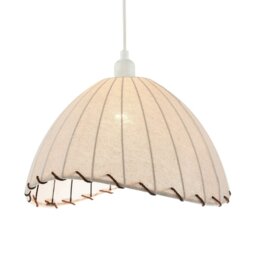 Rackhams Natural Linen Oatmeal Beige Pendant Light Shade with Linking Rope - thumbnail 2