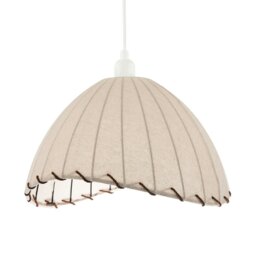 Rackhams Natural Linen Oatmeal Beige Pendant Light Shade with Linking Rope