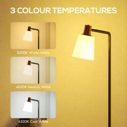 Rackhams Standing Lamp with Rotatable Head, Modern Floor Lamp, Black - Black - thumbnail 3
