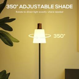 Rackhams Standing Lamp with Rotatable Head, Modern Floor Lamp, Black - Black - thumbnail 4