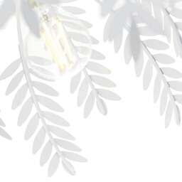 Rackhams Traditional Fern Leaf Design Ceiling Pendant Light Shade in White Gloss Finish - thumbnail 2