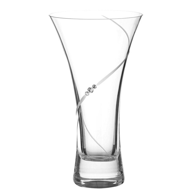 Rackhams Silhouette Trumpet Vase Adorned with Swarovski Crystals - 18cm
