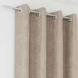 "Rackhams Sand 100% Blackout Chenille Thermal Eyelet Curtains for Living Room/Bedroom - 46"" (117cm) Width x 72"" (183cm) Drop" - thumbnail 2