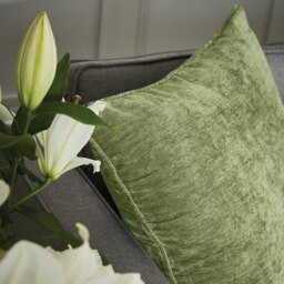 Rackhams Selene Luxury Chenille Cushion - 55x55cm - 1 - Olive Green - thumbnail 2