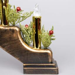 Rackhams 5cm Christmas Candle Bridge with 7 Warm LED Candles, Bronze Metallic Finish - thumbnail 3