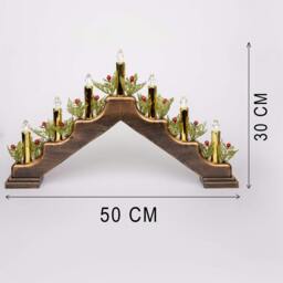 Rackhams 5cm Christmas Candle Bridge with 7 Warm LED Candles, Bronze Metallic Finish - thumbnail 5