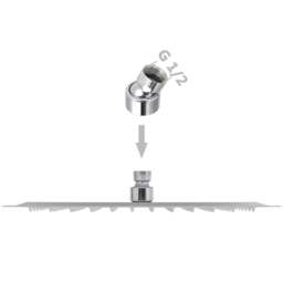 Rackhams Rain Shower Head Stainless Steel 20x30 cm Rectangular - Stainless steel - thumbnail 6