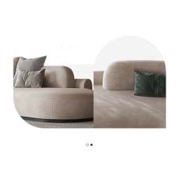 Rackhams Cosima Grey Four Seater, Five Seater Curved Sofa, Long Sofa Suedue - Curved Sofa 330cm / 250cm - Right Hand Facing - thumbnail 5