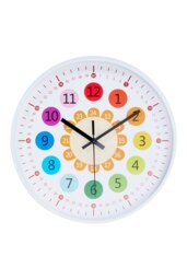 Rackhams 12-inch Brightly Coloured Dual-Scale Battery Operated Wall Clock - Multi - thumbnail 3