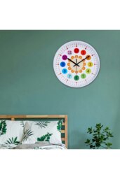 Rackhams 12-inch Brightly Coloured Dual-Scale Battery Operated Wall Clock - Multi - thumbnail 2