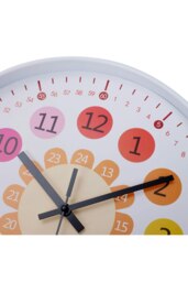 Rackhams 12-inch Brightly Coloured Dual-Scale Battery Operated Wall Clock - Multi - thumbnail 6