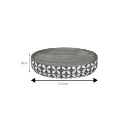 Rackhams Ravello Geo Floral Grey & White Soap Dish - thumbnail 2
